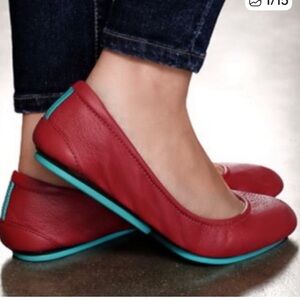 Tieks Cardinal Red Foldable Flats Ballet Shoes - Size 9
